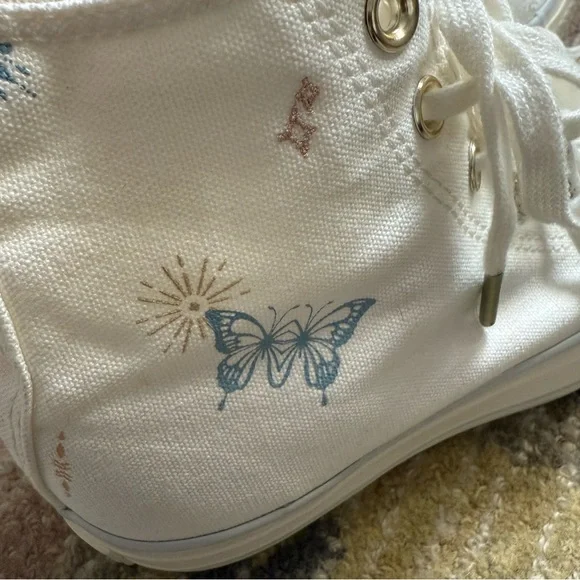 Converse Chuck Taylor All Star Lift Tattoo Vintage White High Top Platform Shoes - Picture 7 of 15